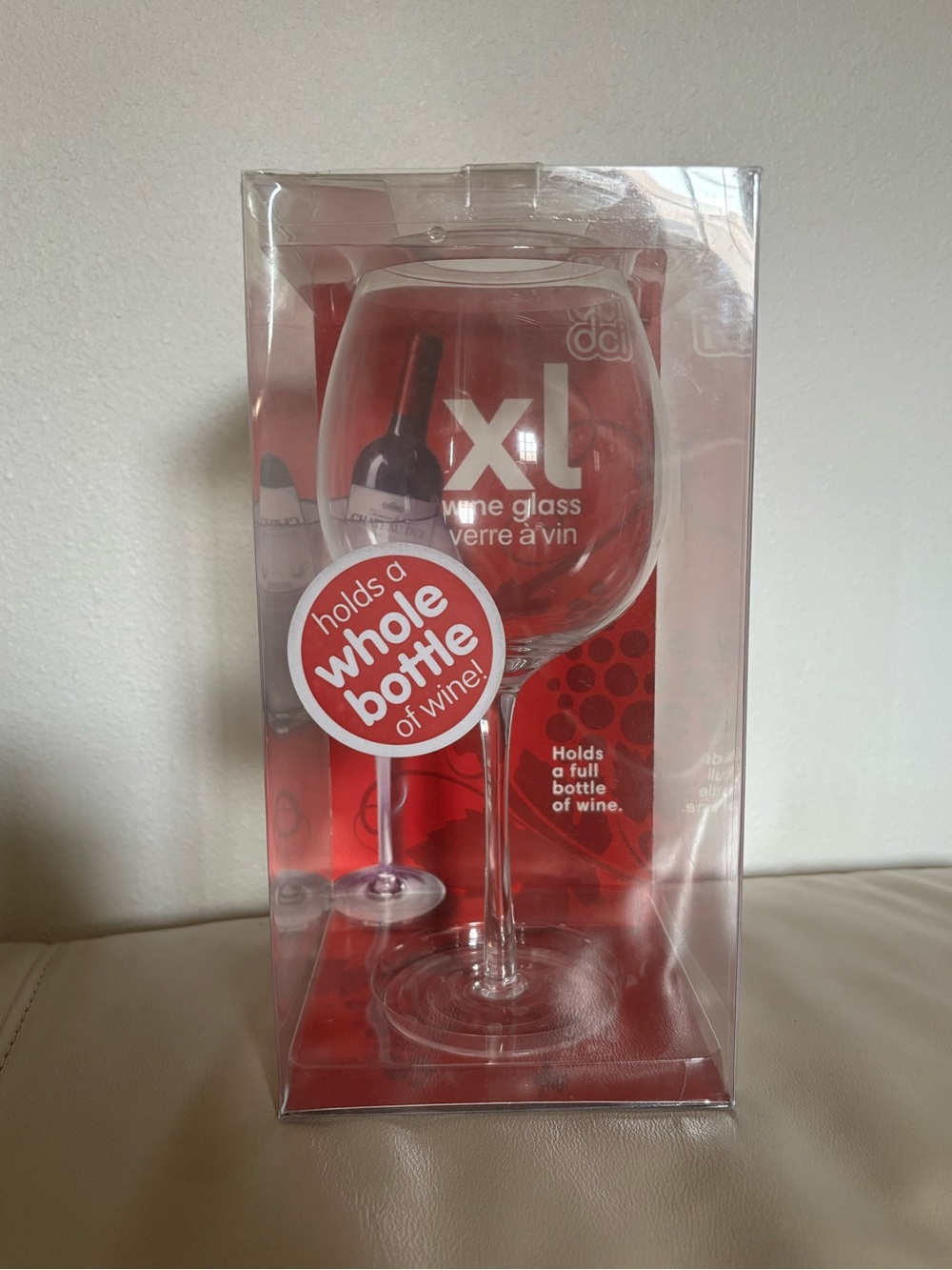 DCI XL Extra Large Wine Glass Holds a Whole Full Bottle 750ml 25oz New In Box